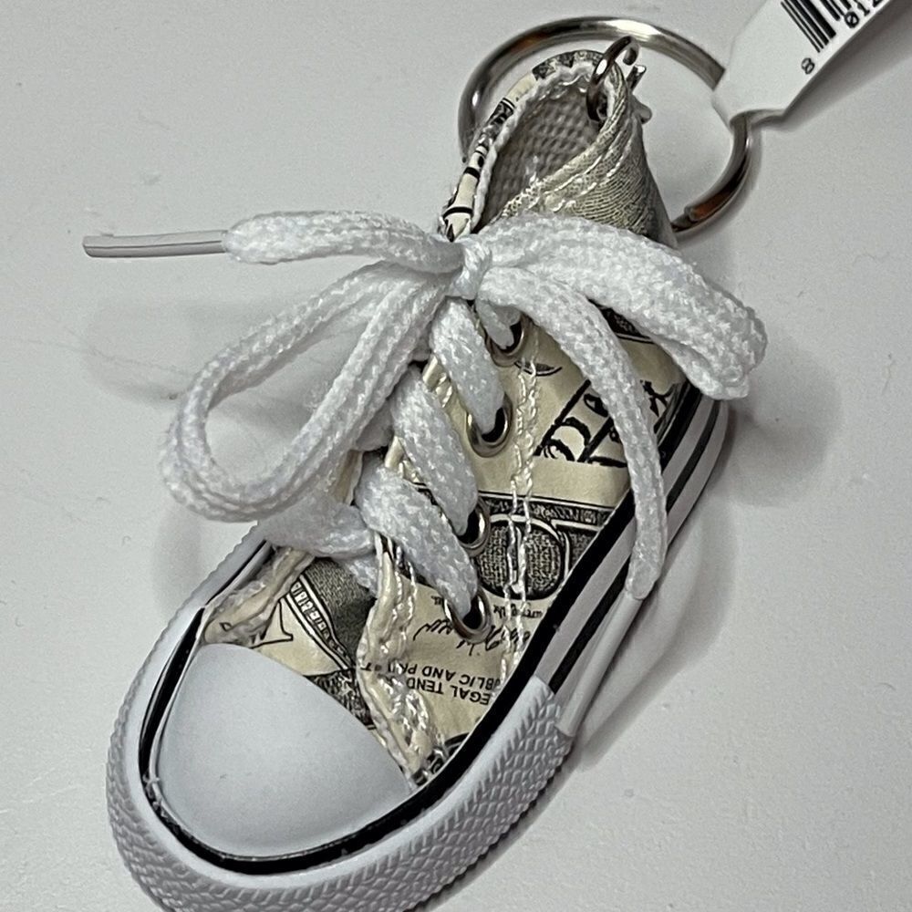 Money Faux Print Shoe Keychain